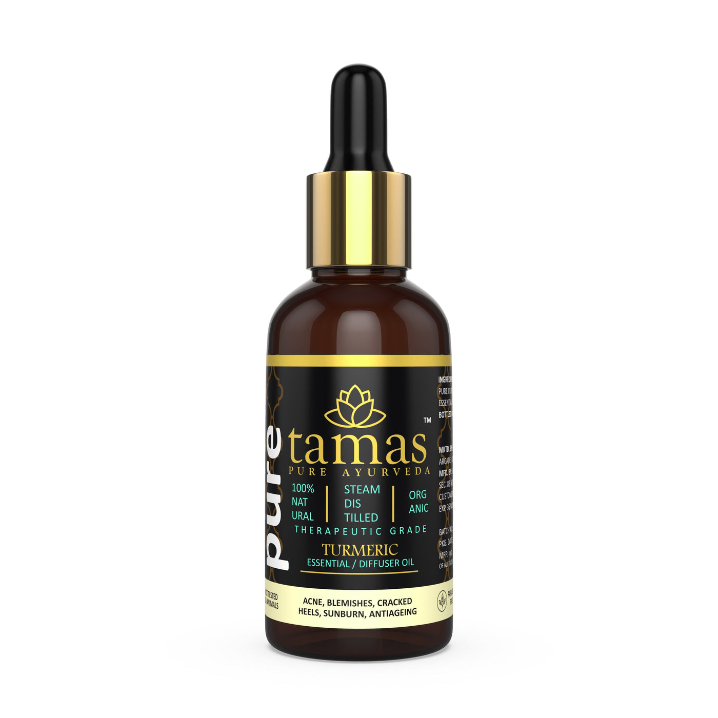 Organic Turmeric Essential Oil (Curcuma Longa):- Therapeutic Grade|USDA|100% Natural (15ml) (30ml)