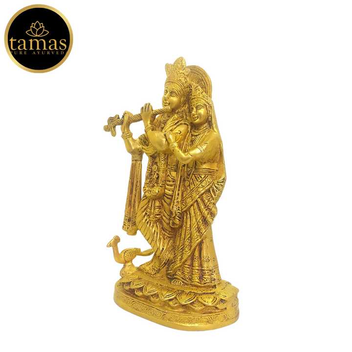 Tamas Brass Radha Krishna / Radha Shyam Statue With Free Premium Gift Box