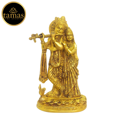 Tamas Brass Radha Krishna / Radha Shyam Statue With Free Premium Gift Box