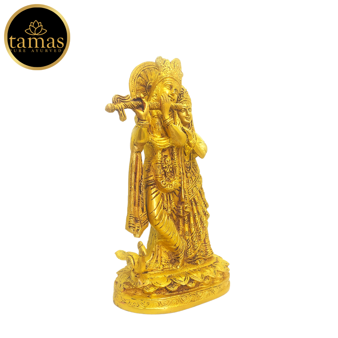 Tamas Brass Radha Krishna / Radha Shyam Statue With Free Premium Gift Box