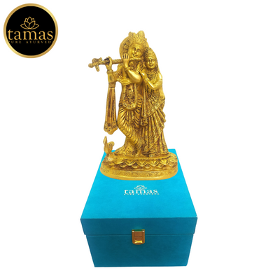 Tamas Brass Radha Krishna / Radha Shyam Statue With Free Premium Gift Box